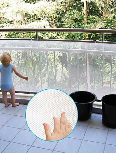  Langlebiges Kindersicherheits-Schutznetz, Mehrzweck-Geländerschutz, Deckzaun, feinmaschiger Schutz für Balkon, Garten, Hof, Treppen