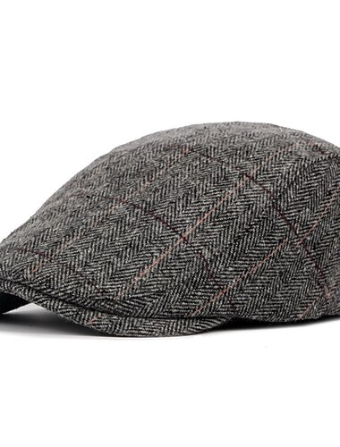  Per uomo Cappello basco Berretto in tweed Nero Caffè Cotone Con perline Splice Semplice Moderno Retrò Strada Da giorno Fine settimana Banda Portatile Comfort Di tendenza