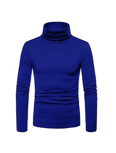 Homens Camisa de gola alta Camisa de manga longa Manga Longa Gola Alta Outono & inverno Tecido Mantenha Quente Contemporâneo Moderno Tricotado Trabalho Roupa Diária Para Noite Preto Branco Amarelo
