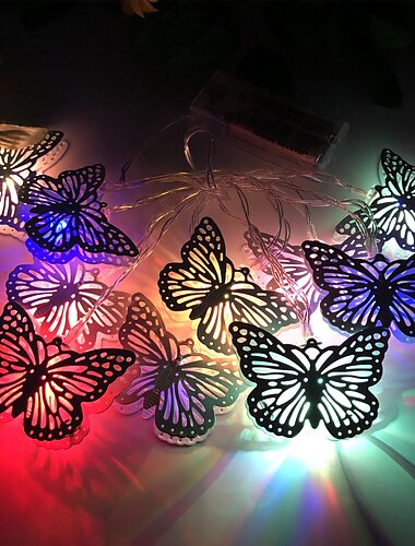  vlinder led fairy lichtslingers batterij aangedreven 3m-20led 1.5m-10led iron arts kerstvakantie tuin woondecoratie opknoping lichten