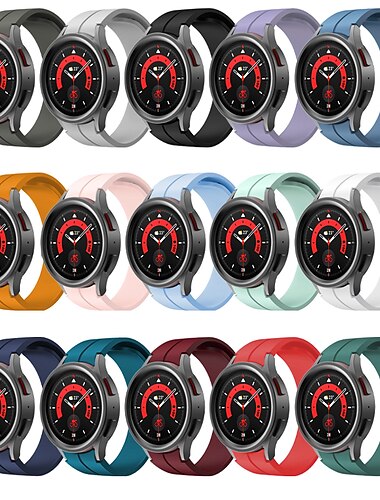  Ремешок для часов для Samsung Galaxy Watch 7/6/5/4  40/44mm, Watch 5 Pro 45mm, Watch 6 Classic 43/47mm, Watch 4 Classic 42/46mm силиконовый Замена Ремень