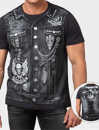  Męskie Puszysta Podkoszulek Duży i wysoki Graficzny Półgolf Nadruk Krótki rękaw Wiosna i lato Moda Moda miejska Podstawowy Wygodny Codzienny Sport Najfatalniejszy