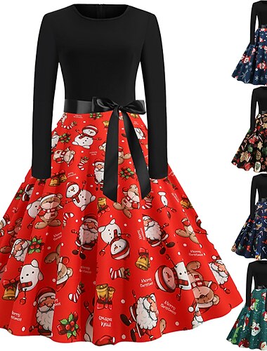  Mrs.Claus Vestido de navidad Vestido de vacaciones Mujer Navidad Carnaval Año Nuevo Mascarada Fiesta de disfraces Uso Diario Navidad Adultos Fiesta Navidad Vacaciones Vestido
