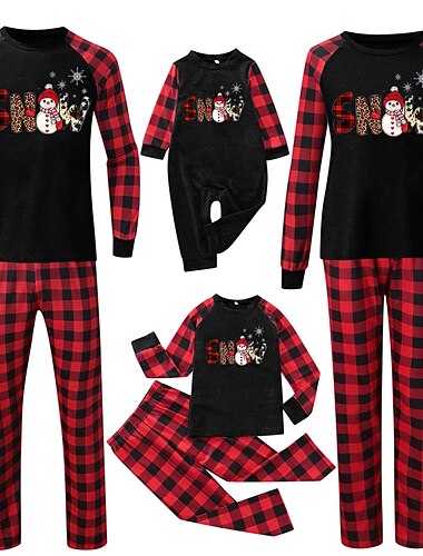  Papá Noel Pijamas de Navidad familiares Vestimenta Nocturna Hombre Mujer Chico Chica Navidad Año Nuevo Nochebuena Estilo lindo Trajes a juego para la familia Dulce Niños Adulto Ropa de casa Cima