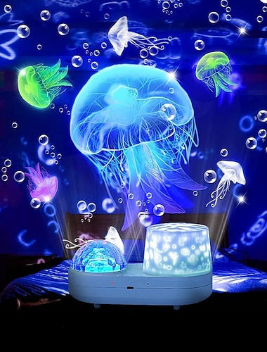  oceánský světelný projektor pro ložnici 360 stupňový otočný noční světelný projektor 6 barev dvouvrstvá stereo projekce efekt galaxie noční světlo dětské hračky narozeniny