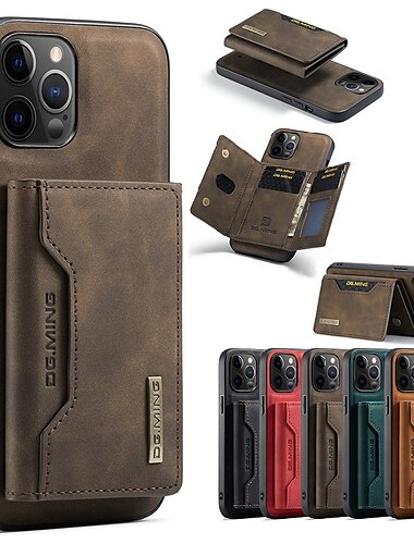  Funda para iPhone 16e Apple iPhone 16 iPhone 15 Pro Max Plus iPhone 14 13 12 11 Pro Max Mini X XR XS Max 8 7 Plus Funda de Cartera con Soporte Magnético Ranura para Tarjeta Color Sólido PU Cuero