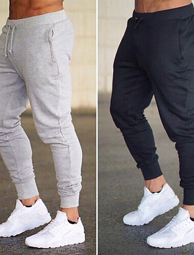  Voor heren Fleece broek Joggingbroeken Jogger Trainingsbroeken Trainingsbroek Zak Elastische taille Effen Kleur Lichtgewicht Casual Dagelijks Broek Sportschoenen Blackine Wit