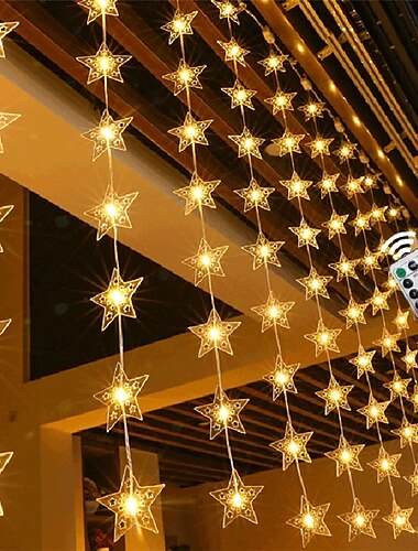  étoiles fenêtre rideau jeu de lumières 3x2m guirlandes de noël étanche usb télécommande guirlande lumières pour chambre de mariage décor de vacances de noël 3x1m 3x2m