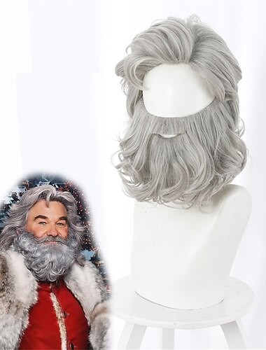  julfest peruker julkrönikorna 2 cosplay peruk jultomten peruk gratis peruk keps silvergrå morrhår peruker för jul roll cosplay