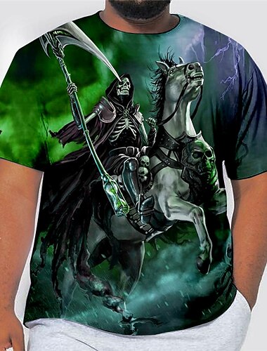  Herren Übergröße T Shirt Groß und hoch Graphic Rundhalsausschnitt Bedruckt Kurzarm Frühling Sommer Modisch Strassenmode Basic Komfortabel Casual Sport Oberteile