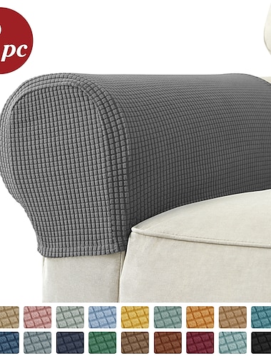  2 peças capas de braço elástico spandex jacquard capas de braço protetor macio e elástico para cadeiras sofá sofá poltrona capas reclináveis sofá