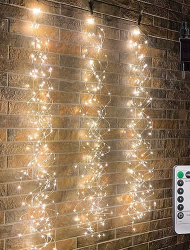 waterval lichtslingers led kerstverlichting 2 m 200 leds wijnstokken lichten koperdraad kerst bruiloft feest vakantie boom decoratie