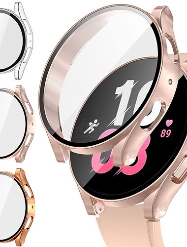  verpakking van 3 stuks Horlogekast met schermbeschermer Compatibel met: Samsung Galaxy Watch 5 40mm / Watch 5 44mm / Horloge 4 40mm / Horloge 4 44mm Krasbestendig Robuust Bumper volledige dekking