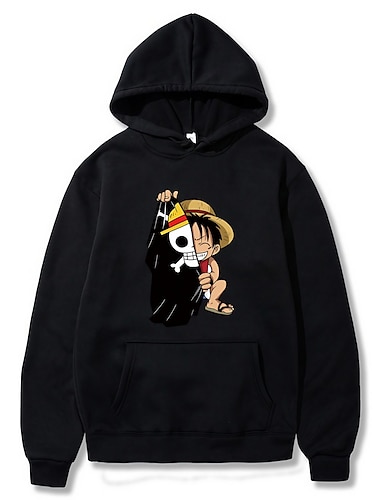  ワンピース モンキー・D・ルフィ パーカー アニメ系 カトゥーン アニメ フロントポケット グラフィック柄 用途 カップル用 男性用 女性用 成人 ハロウィーン カーニバル 熱間鍛造 ストリート 日常