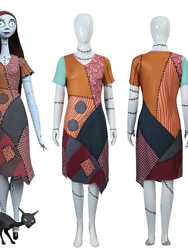  Sally Cosplay-Asut Naisten Joulu Karnevaali Naamiaiset jouluaatto Cosplay-asu Joulu Aikuiset Juhla Joulu Leninki