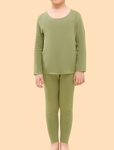  2-delig Kinderen Jongens T-shirt & broek Kledingset Kleding Effen Kleur Lange mouw Katoen Set Huis Aanbiddelijk Dagelijks Winter Herfst 7-13 jaar Licht Paars Groen Zwart