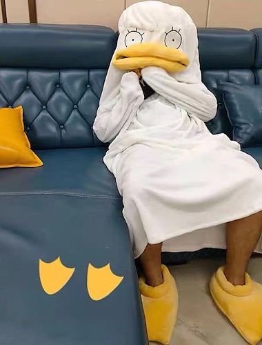  Adulto Animal Vestimenta Nocturna Manta usable con capucha Pato Pijamas de una pieza Pijamas Kigurumi Disfraz divertido por Hombre y mujer Navidad Carnaval Mascarada Dibujos animados