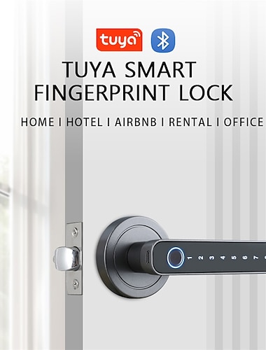  wafu tuya smart dørlås for hjemmekontor innendørs dør fingeravtrykk håndtak lås nøkkelfri dørlås sikkerhet elektrisk dørlås