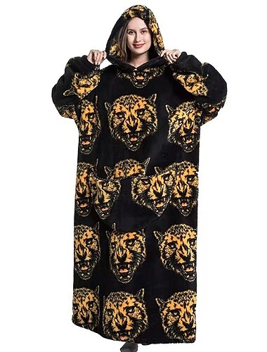  Erwachsene Zeichen Übergroße Hoodie-Decke Tragbare Decke mit Tasche Bär Dinosaurier Hund Pyjamas-Einteiler Kigurumi-Pyjamas Für Herren und Damen Karneval Maskerade Karikatur