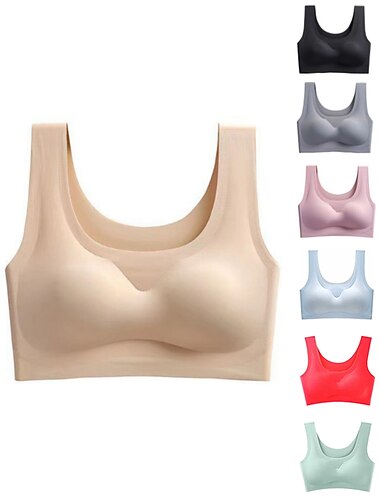  soutien-gorge sans anneau en acier pour femme yoga sport sommeil grande taille gilet extensible uni