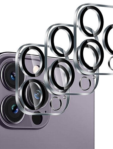  [verpakking van 3 stuks] Cameralensbeschermer Voor Apple iPhone 16 iPhone 15 Pro Max Plus iPhone 14 Pro Max iPhone 13 iPhone 12 Gehard Glas 9H-hardheid High-Definition (HD) Krasbestendig