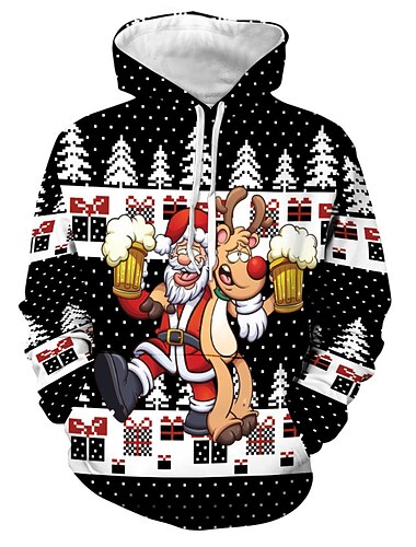  Navidad Muñeco de Nieve Papá Noel Reno Sudadera Dibujos Manga Anime 3D Gráfico Para Pareja Hombre Mujer Adulto Navidad Carnaval Mascarada Impresión 3D