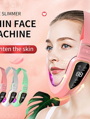 Facial lifting device led photon therapie facial afslanken vibratie massager dubbele kin v gezichtsvormige wang lift riem machine