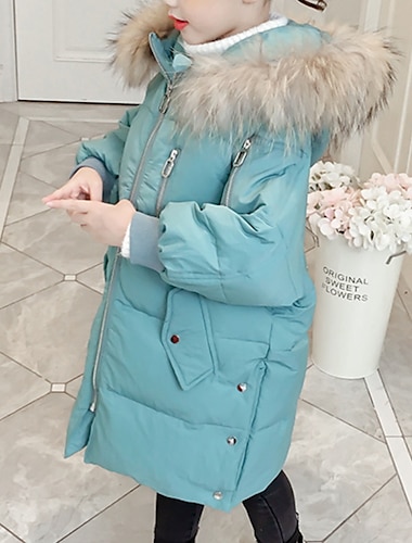  Mädchen 3D Glatt Mantel Langarm Herbst Winter Aktiv Kuschelig Polyester kinderkleidung 3-12 Jahre Täglich Urlaub Regular Fit