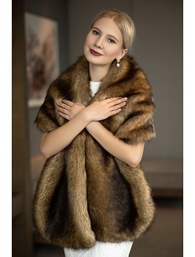  Scialli da sposa eleganti mantelle senza maniche coprispalle in pelliccia sintetica con piume per matrimonio in autunno e inverno abito per impressionare