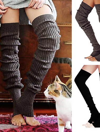  Damen Strümpfe Stiefelbündchen Party Geschenk Täglich Retro Gestrickt Baumwolle Casual Lässig / Alltäglich 1 Paar