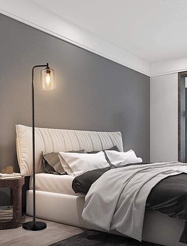  led vloerlamp met hangende bubbelglazen kap en unieke led-lampen geschikt voor slaapkamer en woonkamer moderne verticale industriële lamp hoogpolige lamp geschikt voor kantoor