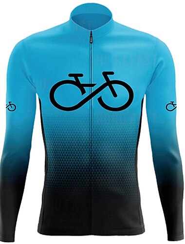  Voor heren Wielrenshirt Verloop Grappig Lange mouw Fietsen Shirt Kleding Bovenlichaam met 3 achterzakken Bergracen Wegwielrennen Sneldrogend Reflecterende strips Achterzak Vochtregelerend Sport Zwart