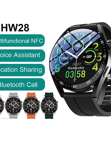  HW28 Умные часы 1.39 дюймовый Смарт Часы Bluetooth Педометр Напоминание о звонке Датчик для отслеживания активности Совместим с Android iOS Мужчины