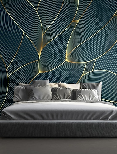  Fondos de pantalla geniales, mural abstracto 3d, papel tapiz, mural de pared, pegatinas de pared, hojas, imagen de contorno abstracto, adecuado para hotel, sala de estar, dormitorio, art deco