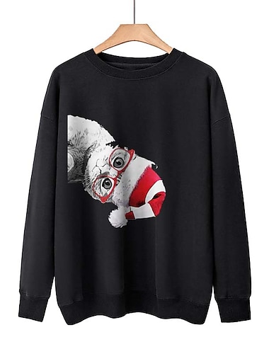  Katze Karneval Weihnachtsstrickjacke Kapuzensweatshirt Pullover Weihnachten Weihnachten Cosplay Erwachsene Damen Weihnachten Karneval Maskerade Weihnachten Einfaches Karnevalskostüm Verkleiden