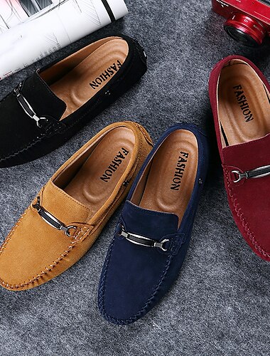  mocassins classiques en daim bleu marine pour hommes avec détails en métal - idéaux pour les occasions professionnelles décontractées et formelles