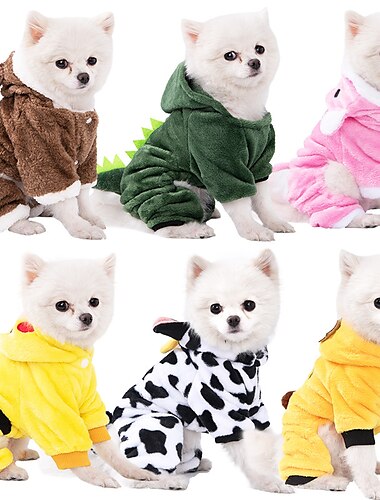  Honden Katten Jumpsuits Aanbiddelijk Stijlvol Normale Casual / Dagelijks Winter Warm Zacht Wasbaar Comfortabel Buiten Casual / Dagelijks Wandelen Hondenkleding for Bichon Frise pomeranian kleine