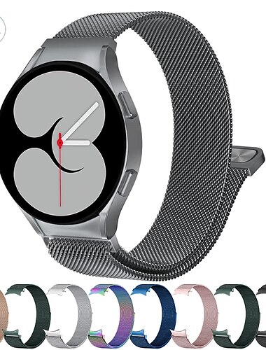  Ремешок для часов для Samsung Watch 7/6/5/4 40/44mm, Galaxy Watch 5 Pro 45mm, Galaxy Watch 4/6 Classic 42/46/43/47mm, Watch 3, Active 2, Gear S2 Нержавеющая сталь Замена Ремень 20mm Миланский ремешок