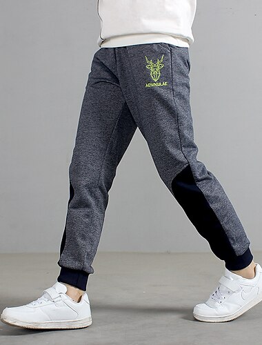  kinderkleidung Jungen Jogginghose Hose Karikatur Buchstabe Hose Outdoor Baumwolle Täglich Dunkelgray Marineblau Grau / Winter / Herbst
