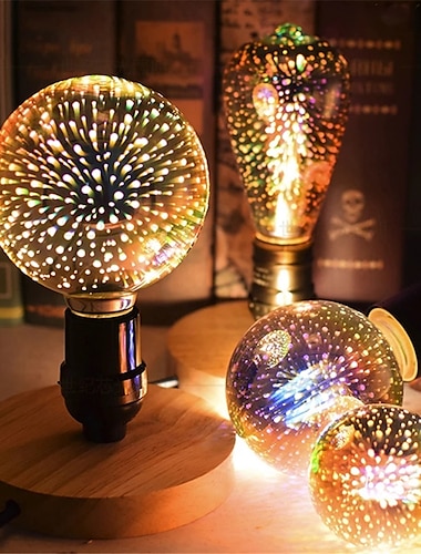  noël 3d feu d'artifice ampoules décorations led ampoule e27 5w 85-265v vintage rétro edison ampoule étoile feu d'artifice lampe vacances veilleuse nouveauté noël