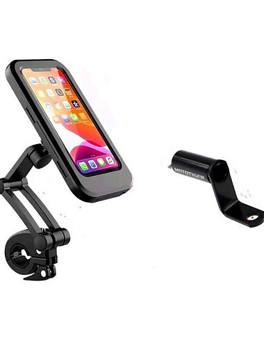 Motorrad-Telefonhalterung Fahrradtelefonhalterung Faltbar Wasserdicht Abziehbar Telefonhalter für Motorrad Fahhrad Kompatibel mit Unter 6,8-Zoll-Handys Handy-Zubehör