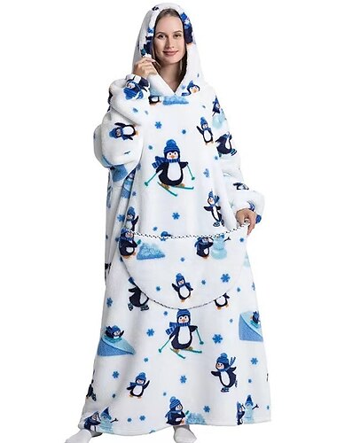  Erwachsene Zeichen Übergroße Hoodie-Decke Tragbare Decke mit Tasche Hai Pinguin Dinosaurier Pyjamas-Einteiler Kigurumi-Pyjamas Für Herren und Damen Karneval Maskerade Karikatur