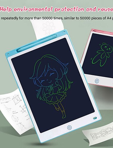  Tablette d'écriture lcd 12 pouces tablette à dessin et tableau de griffonnage pour enfants avec ligne colorée et plus lumineuse excellents jouets éducatifs cadeaux pour 3 4 5 6 7 ans garçons filles