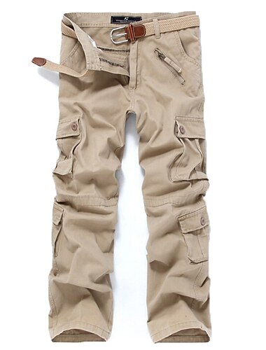  Men's Cargo Pants Cargo Trousers Trousers Parachute Pants Multi Pocket Solid Color Full Length Work Going out Cotton Fashion Streetwear Grass Army Green Earthy Green Micro-elastic
