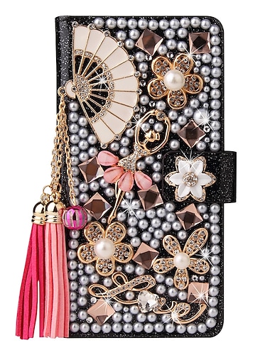  Bling-Glitzer-PU-Leder-Brieftaschenhülle für iPhone 16 15 Pro Max Plus 14 13 12 11 Pro Max Mini Se X XR XS Max 8 7 Plus – glänzende Klapphülle mit Kartenfächern, rundum stoßfester Schutz