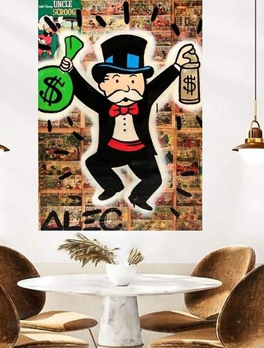  håndlaget håndmalt oljemaleri wall street art moderne abstrakt alec monopol maleri hjemmedekorasjon dekor rullet lerret uten ramme ustrukket