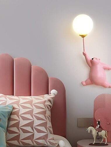  LED Wall Lamp Cartoon Balloon Bear Indoor Wall Light For Home Bedroom Bedside Indoor