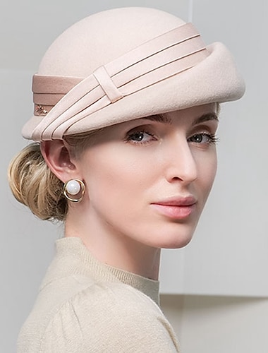  Klobouky 100% vlna Zvonovitý klobouk Kbelík Formální Ležérní Čajový dýchánek Kentucky Derby Dámský den Elegantní S Mašle Přílba Pokrývky Hlavy