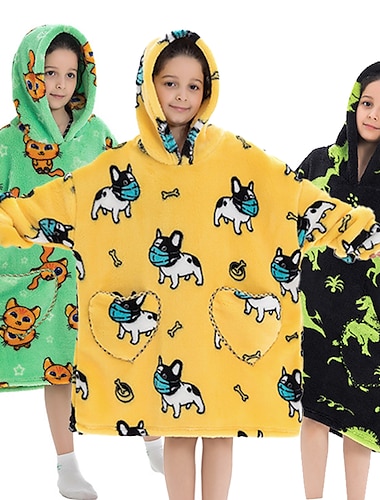  Niños Adulto Personajes Manta extragrande con capucha Manta usable con bolsillo Tiburón Gato Dinosaurio Pijamas de una pieza Pijamas Kigurumi por Hombre y mujer Niños y niñas Carnaval Mascarada