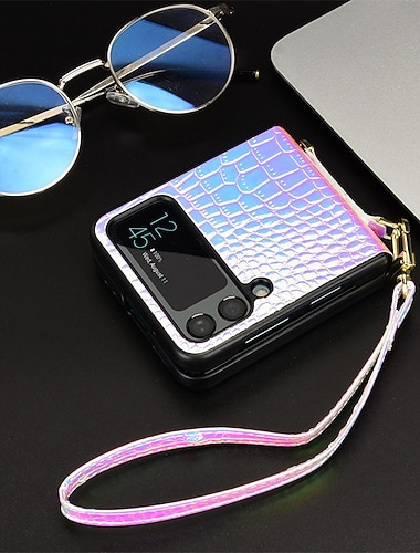  Handy Hülle Handyhüllen Für Samsung Galaxy Z Flip 7 Z Flip 5 Z Flip 4 Z Flip 3 Klapphülle Tragbar Flip Vollschutz Farbverläufe PC PU-Leder